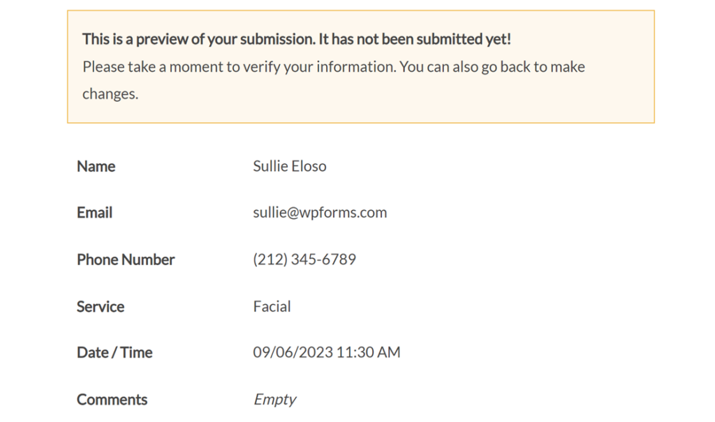 How to Show Entry Previews in WPForms