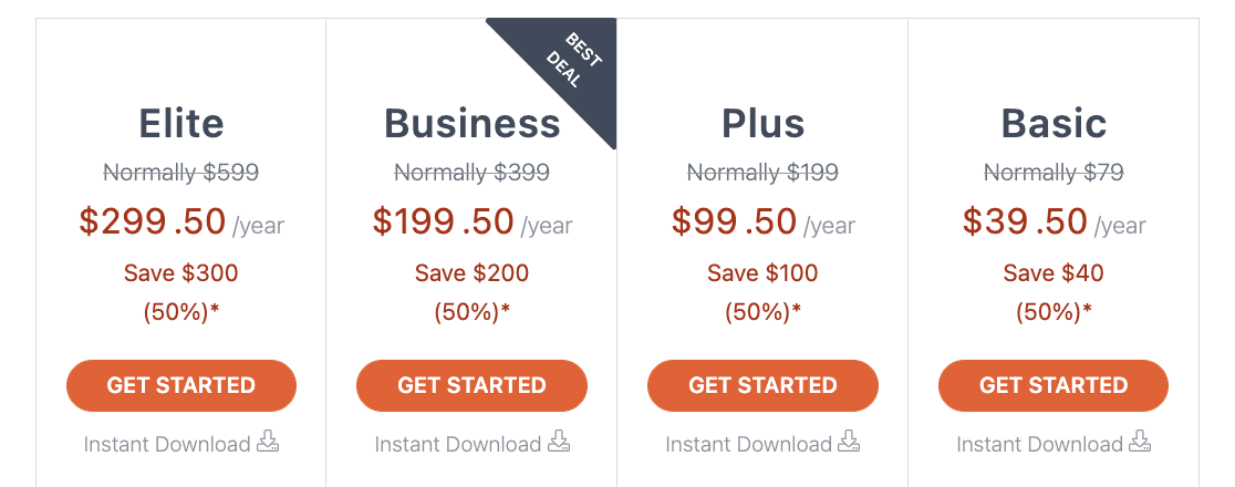 The Formidable Forms pricing page