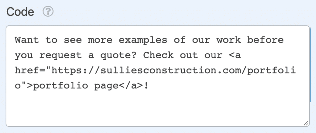 Using the HTML Field