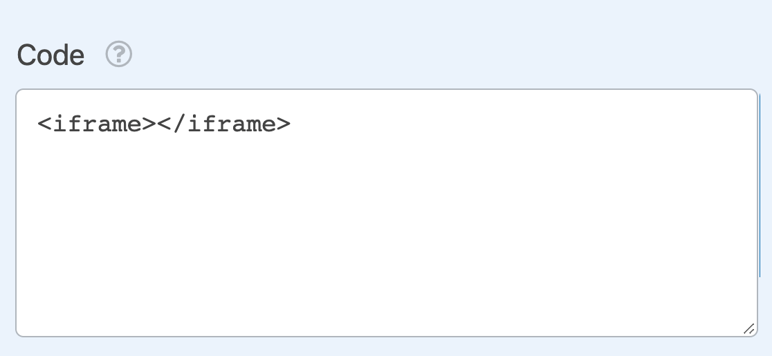 Adding an iframe element to an HTML field