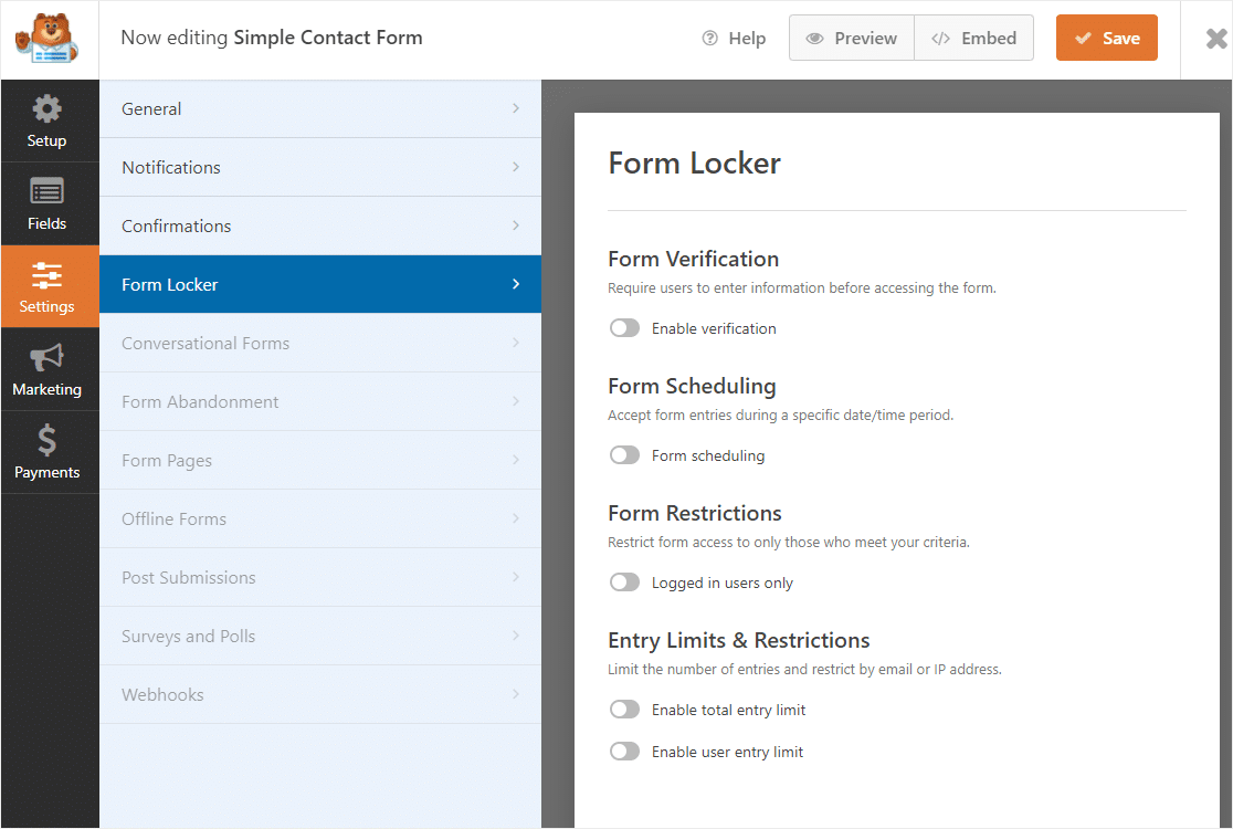 new form locker addon interface