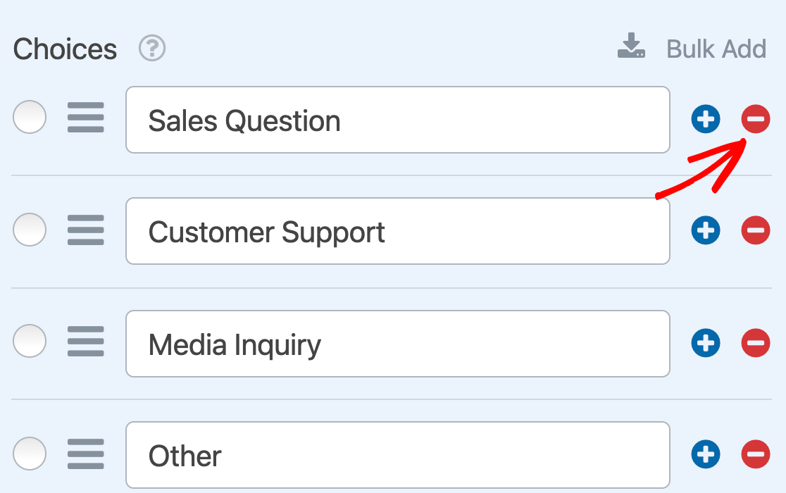 Removing a Dropdown field choice