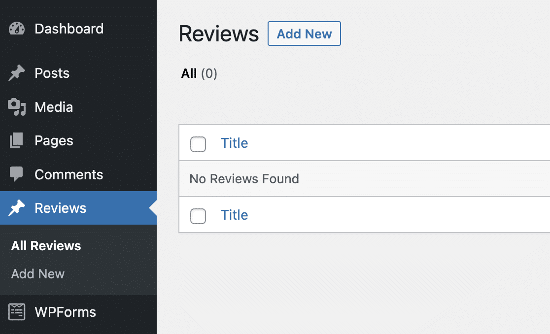 A custom post type for reviews