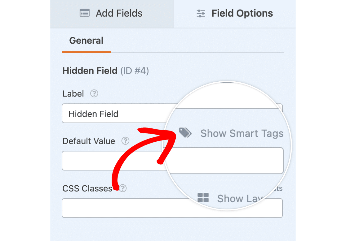 Click show smart tags