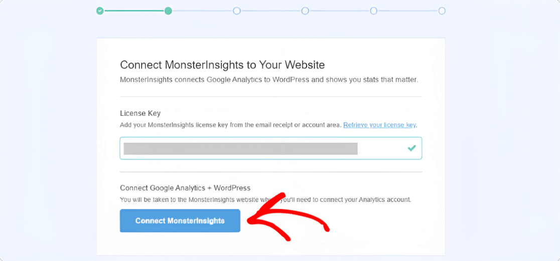 Connect MonsterInsights to website
