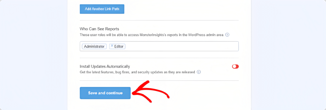 Save MonsterInsights settings