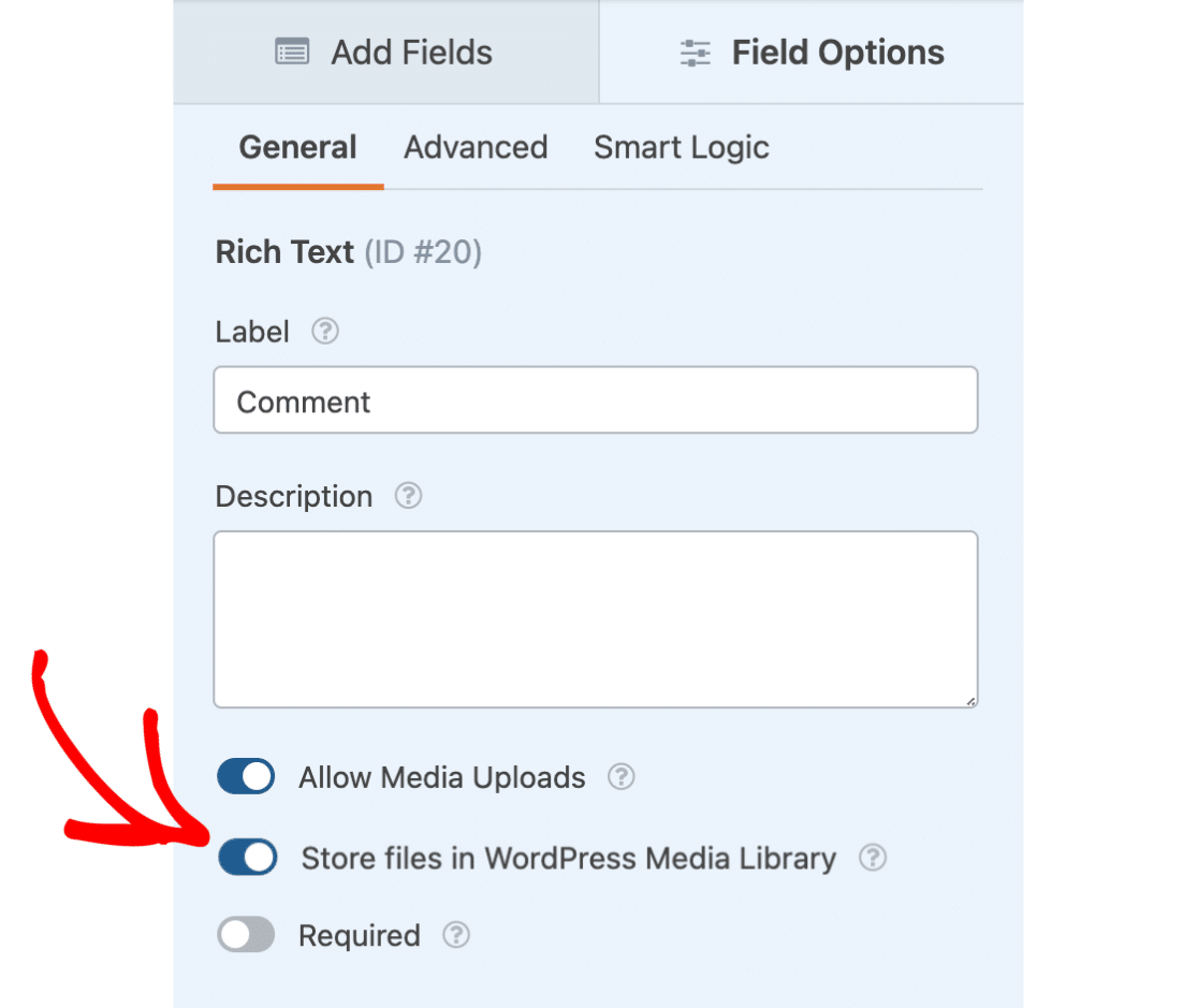 Store files in WordPress media library