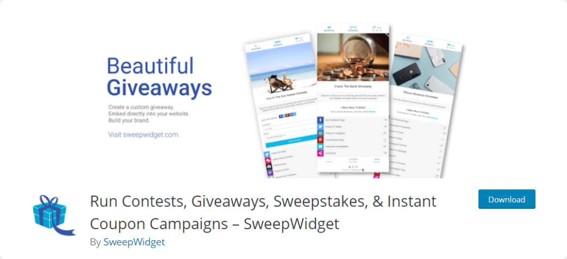 SweepWidget: Best free giveaway plugin for WordPress