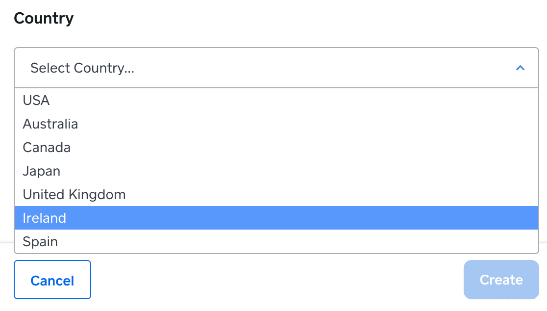 Selecting an EU country for a Square Sandbox Test Account