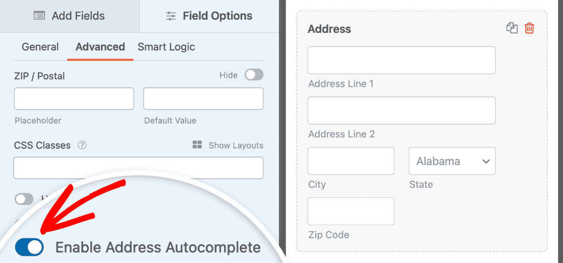 Enabling Address Autocomplete for an Address field
