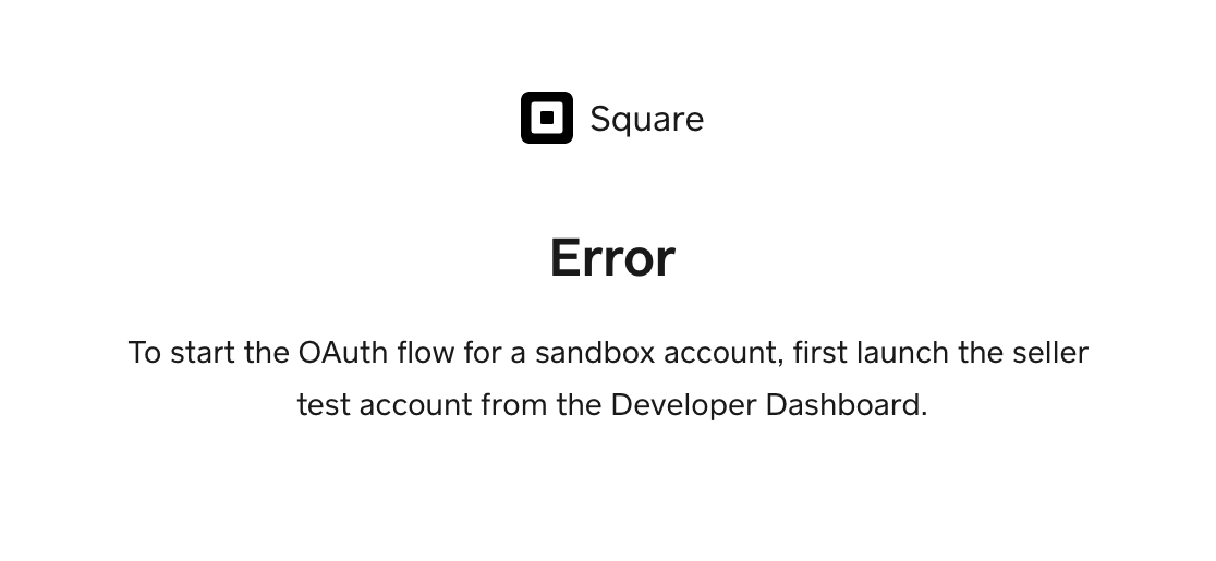 An Oauth flow error in Square