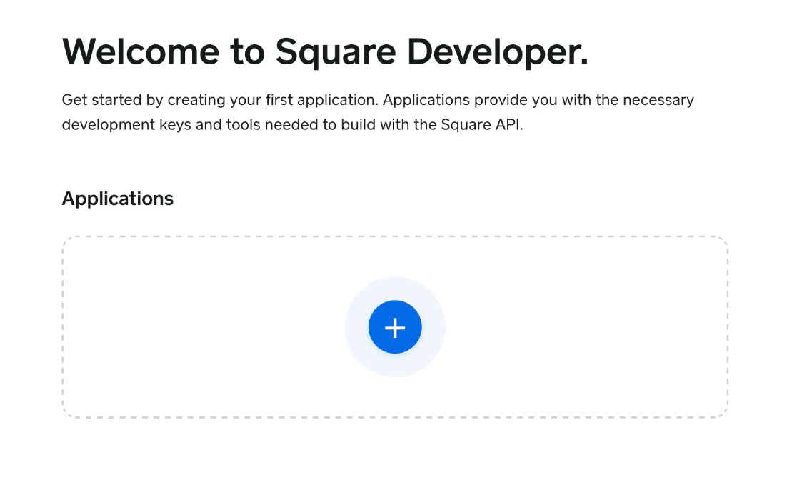 Adding a new application in Square Developer