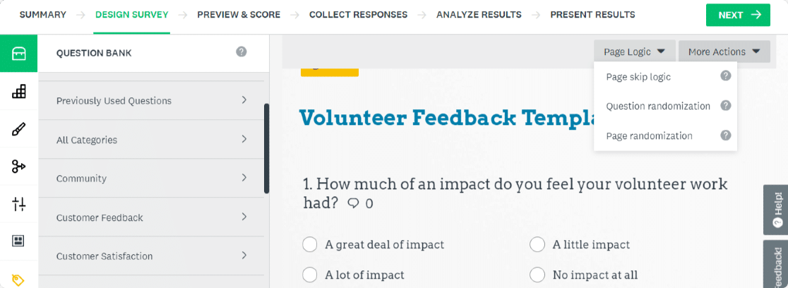 surveymonkey vs jotform vs wpforms: surveymonkey features