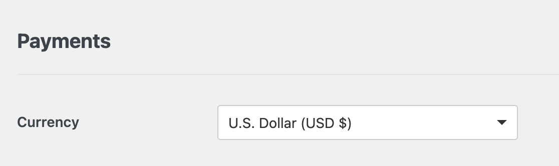 Configuring the currency setting for WPForms payments