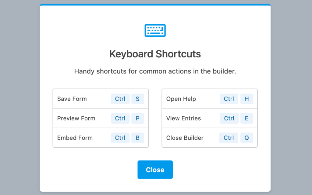 How to Use Keyboard Shortcuts in the WPForms Form Builder