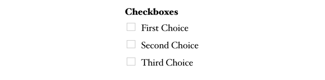 Checkboxes field