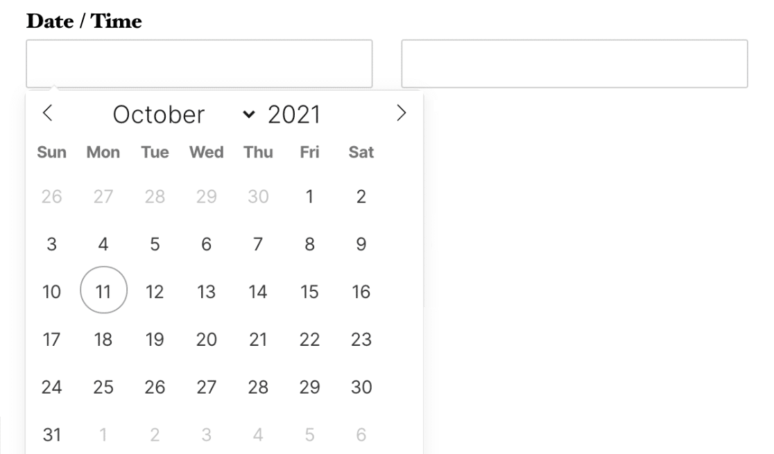 Date picker calendar