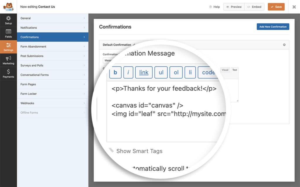 Add Falling Autumn Leaves to Your Confirmation Message