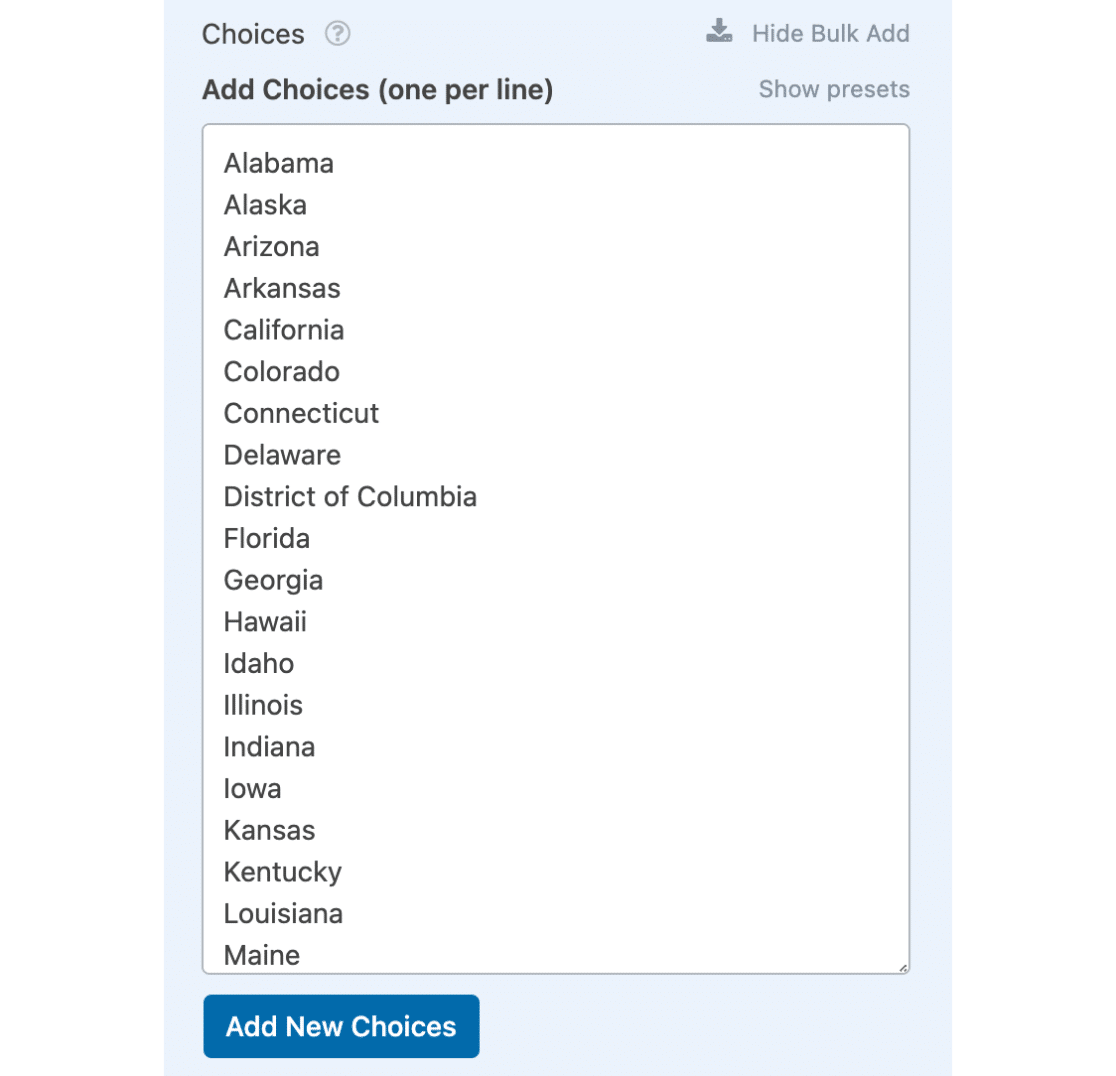 Bulk add states