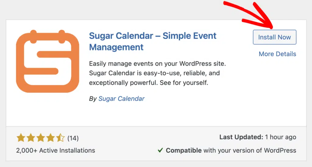 install sugar calendar