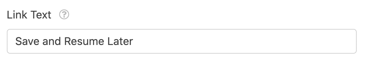 Customize Save and Resume link text