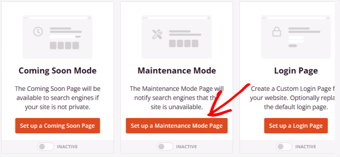 maintenance mode feature of seedprod