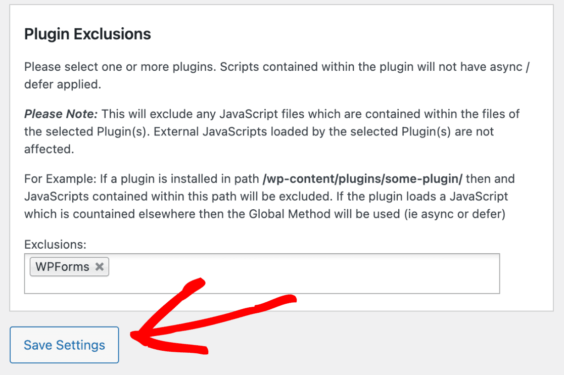 Save settings button Async JavaScript