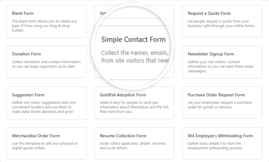 simple contact form template