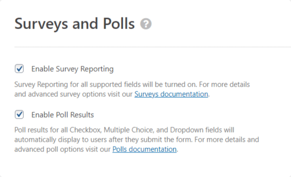 survey reporting feature of wpforms