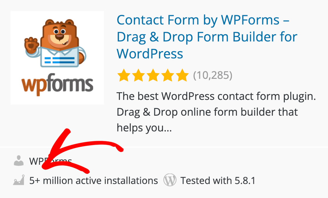 WPForms 5 million active installations