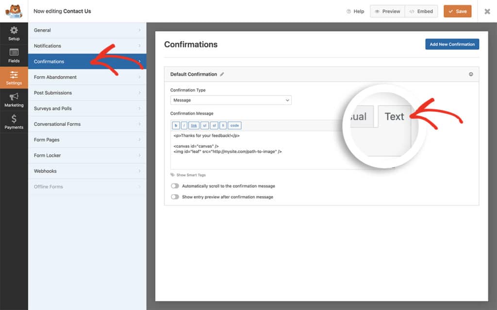 Add Falling Autumn Leaves to Your Confirmation Message