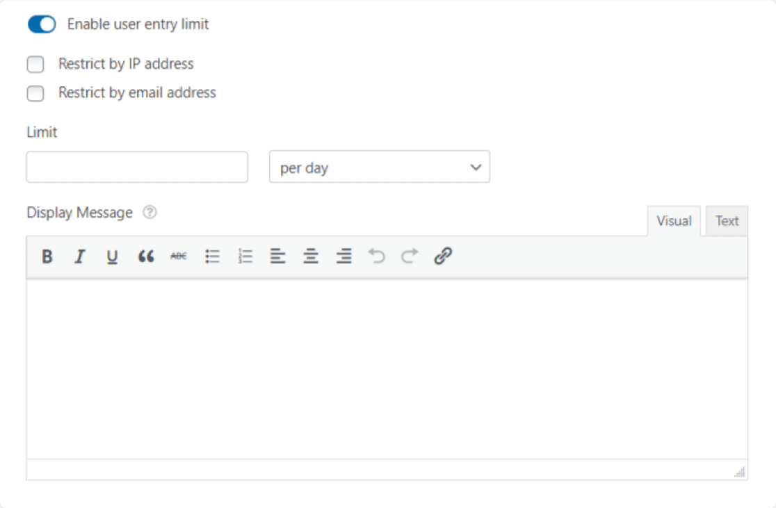 Limit Form Entries by User IP or Email Address
