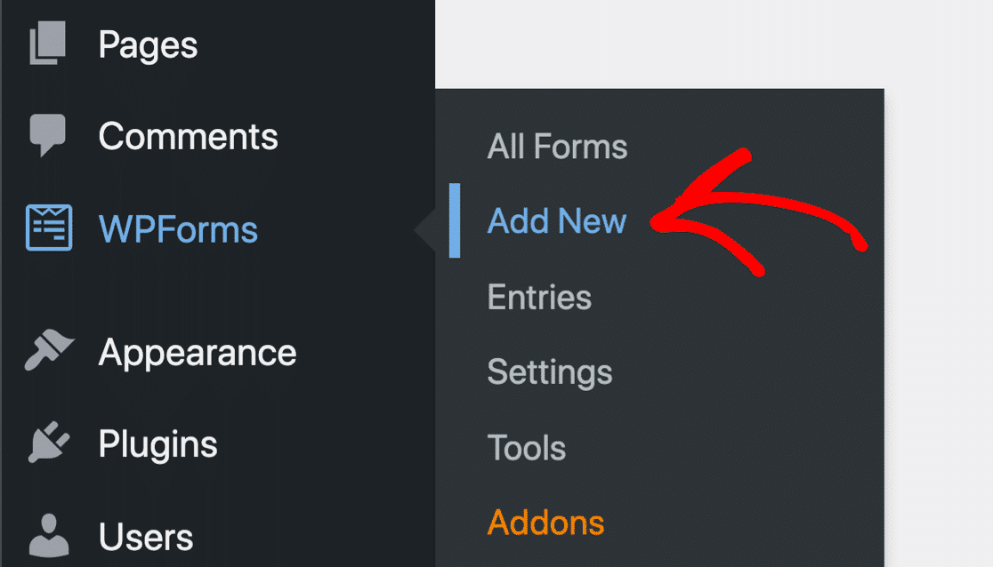 Add a new form in WPForms