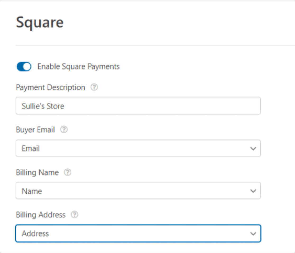 additional square payments settings