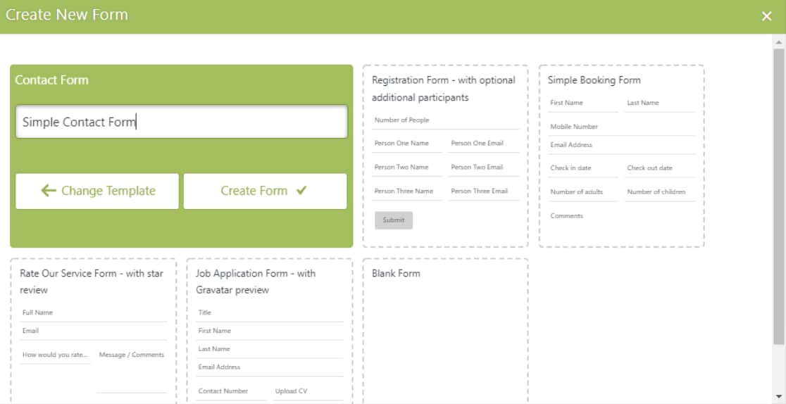 caldera form templates