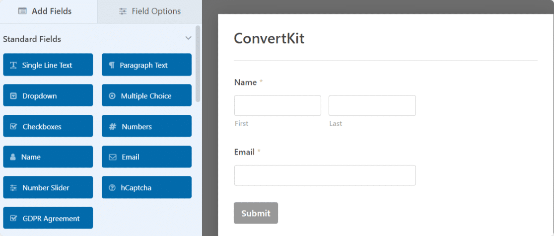 convertkit contact form