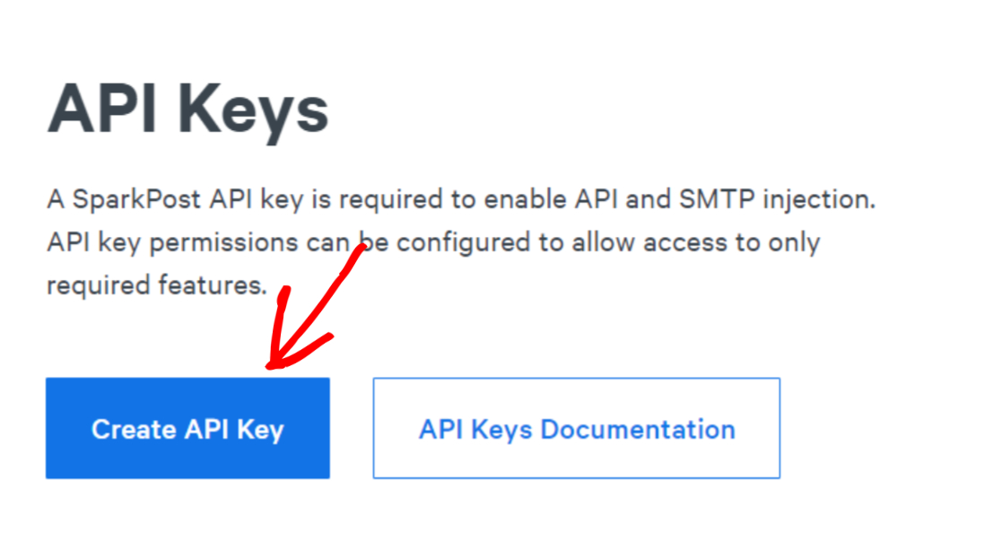 create sparkpost api key