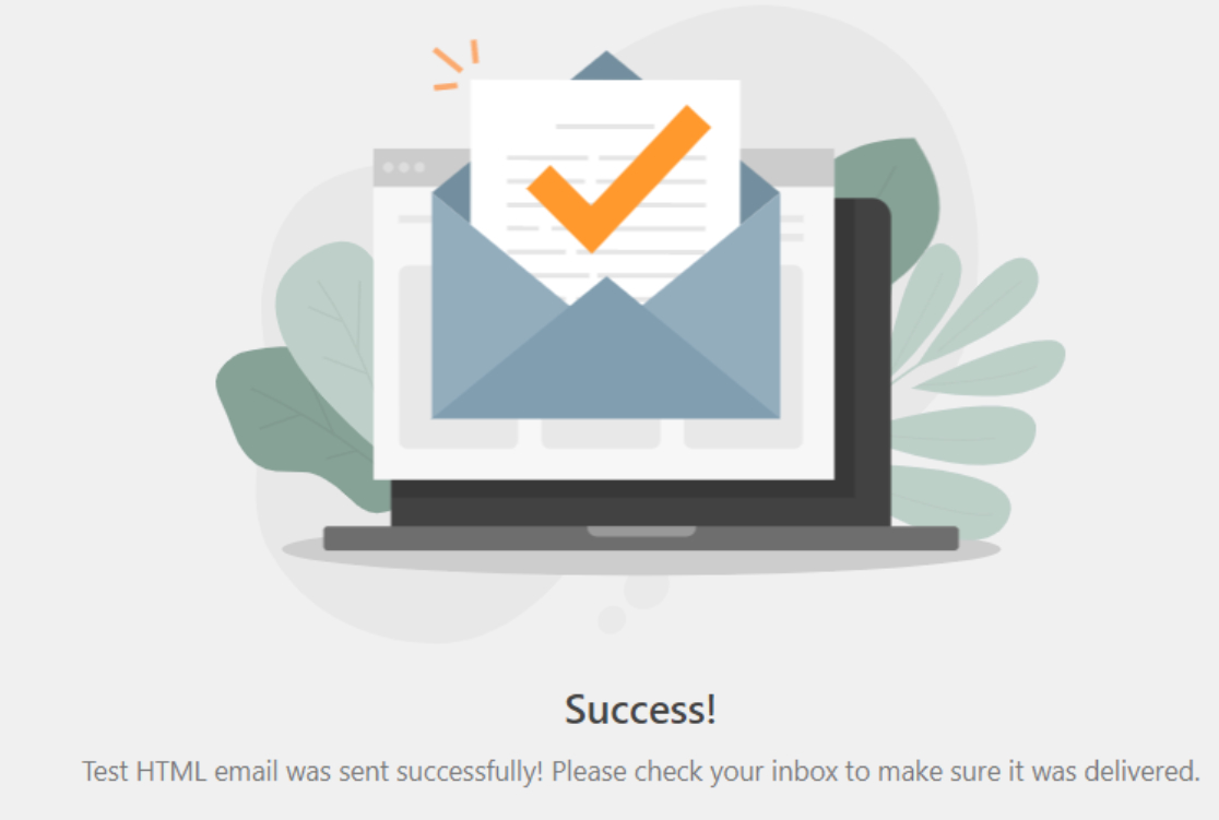 email sent successfully message
