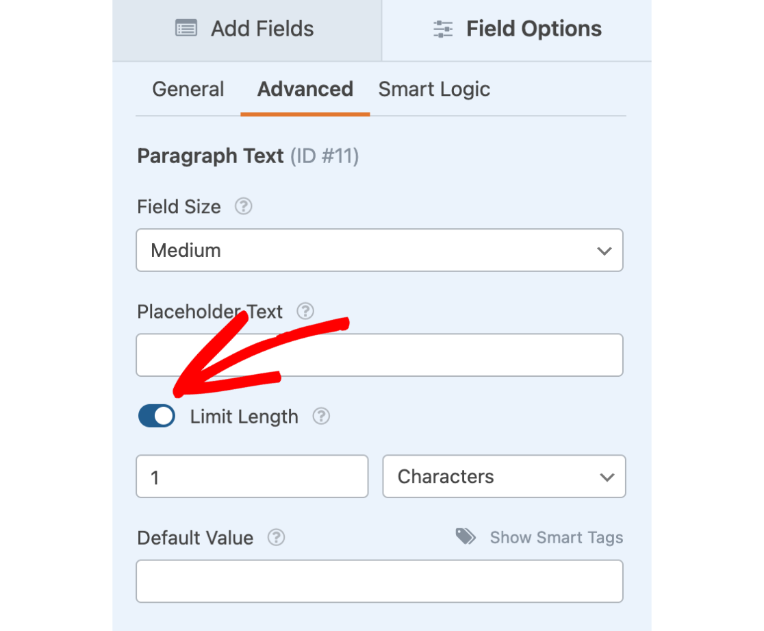 Enable limit length option