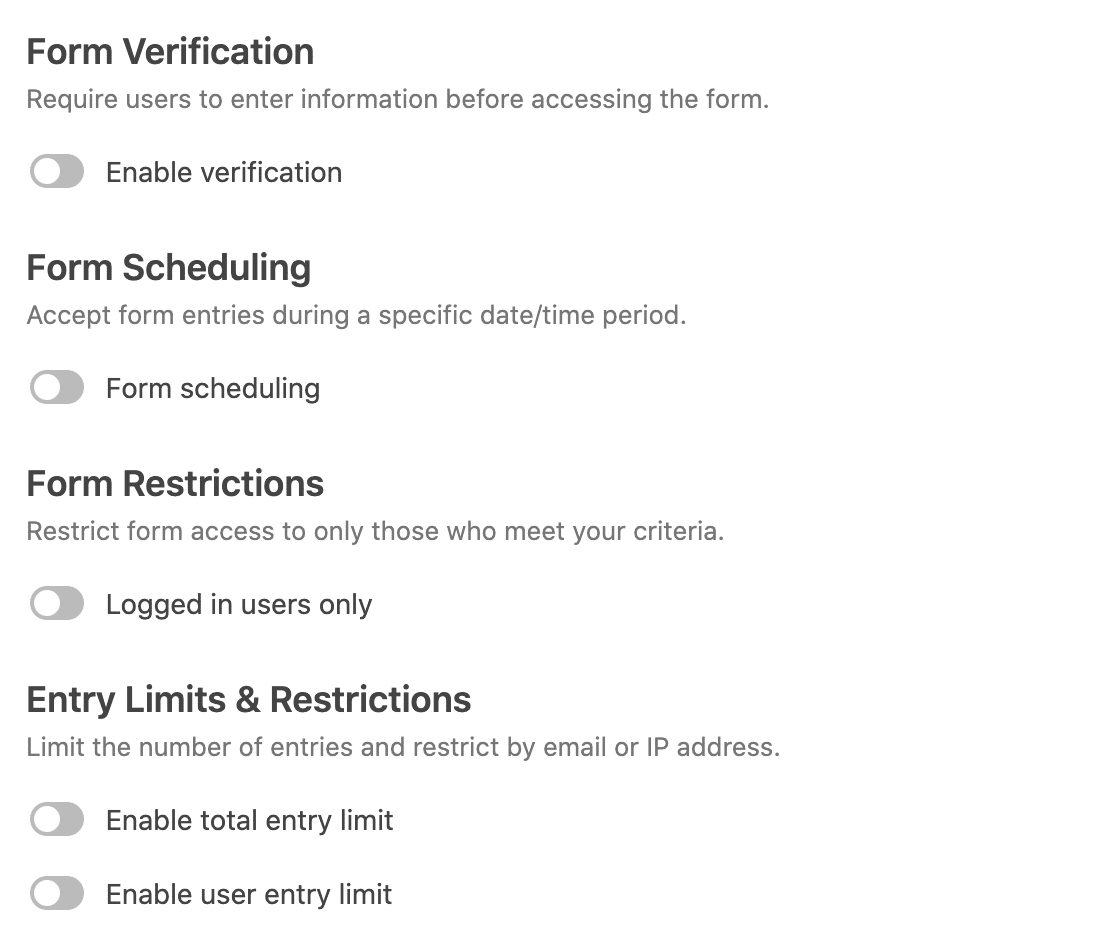 Form locker settings