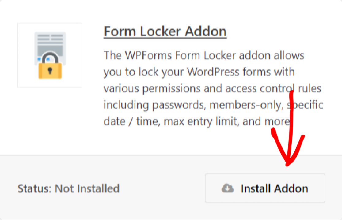 install the form locker addon