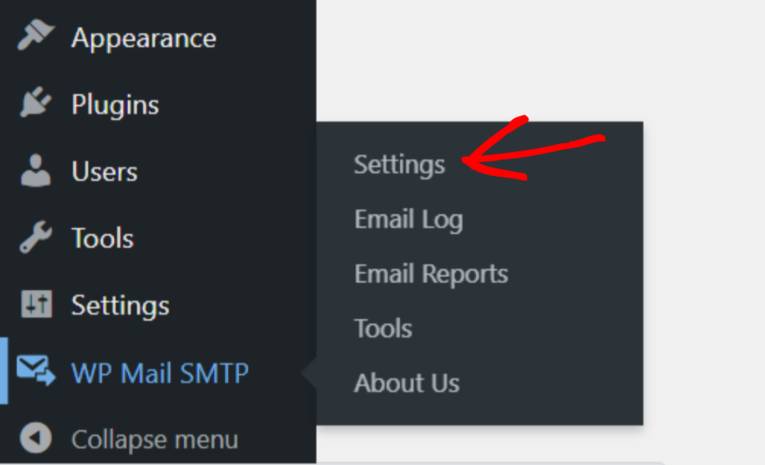 open wp mail smtp settings