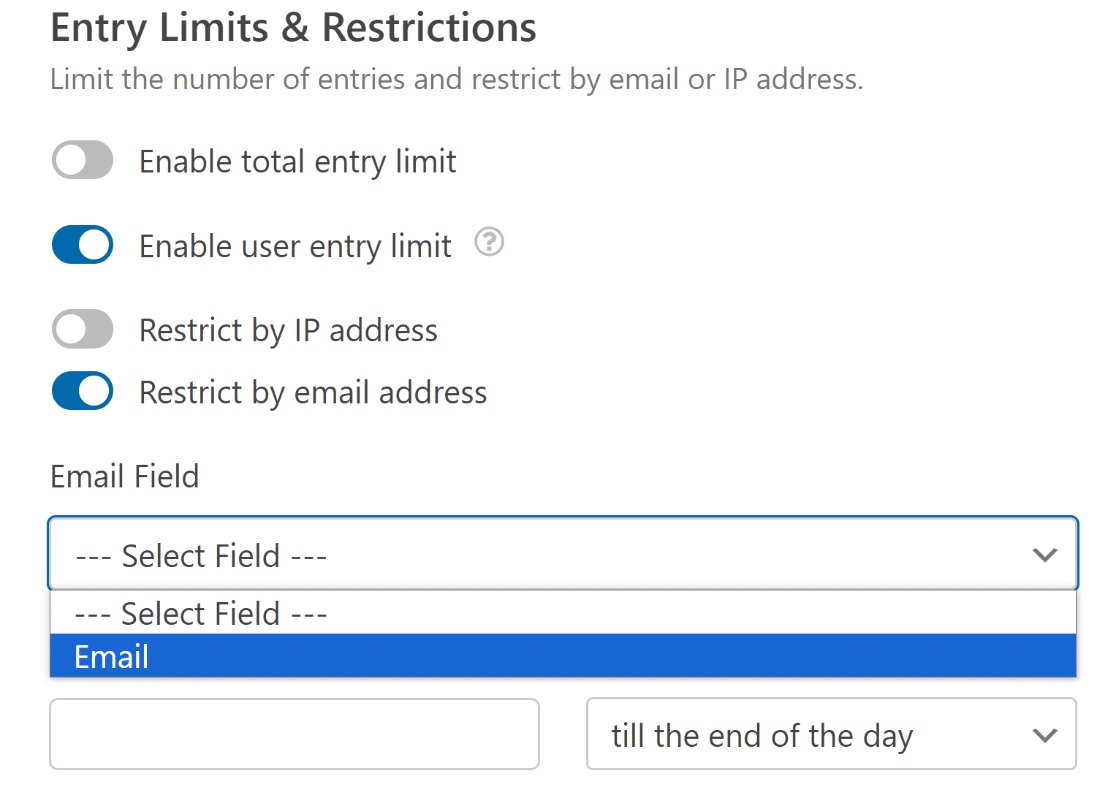 Restrict by email