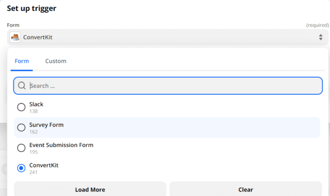 select convertkit contact form
