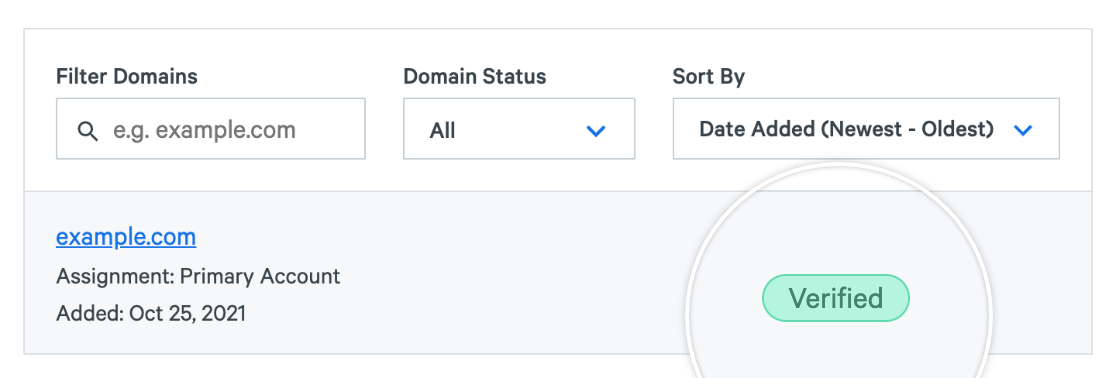 sparkpost verified domain