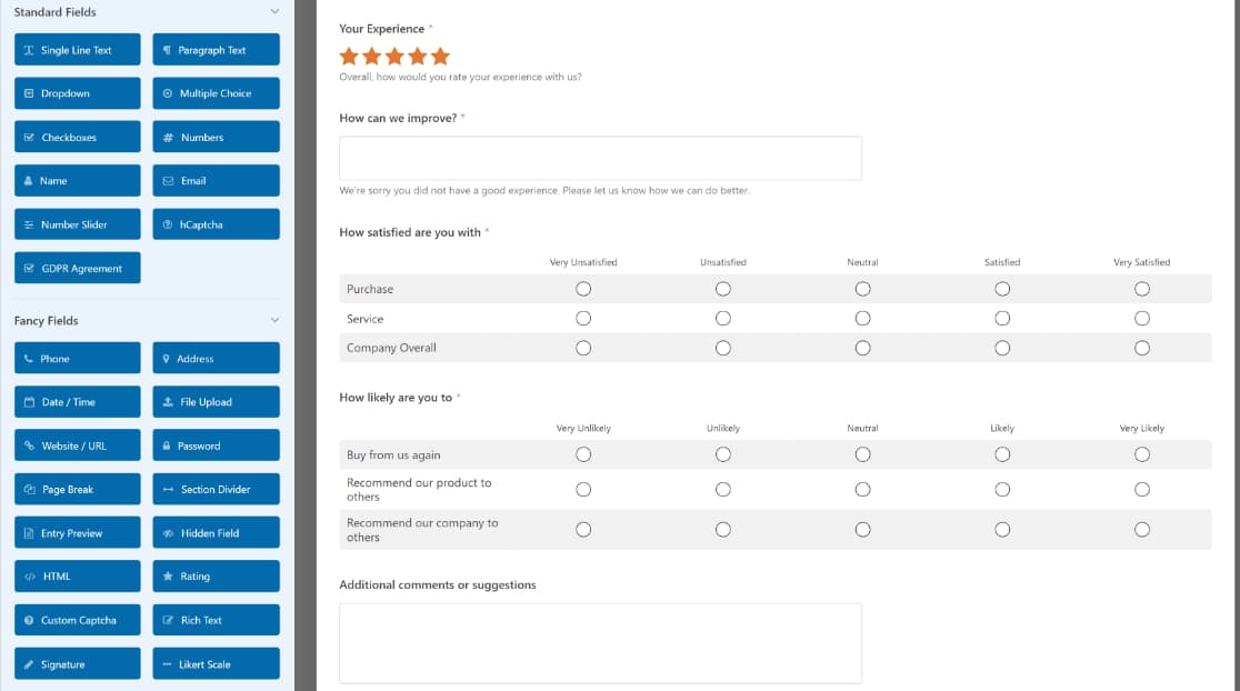 Survey form template