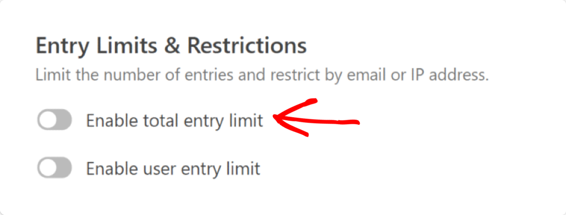 toggle on form locker entry limit