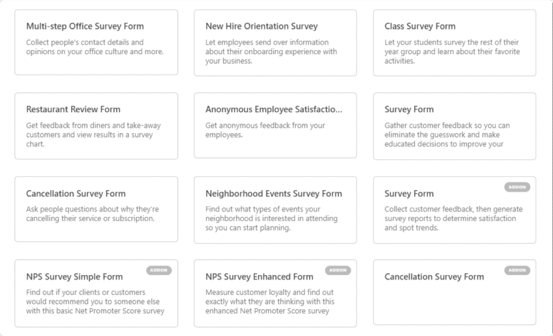 wpforms template library