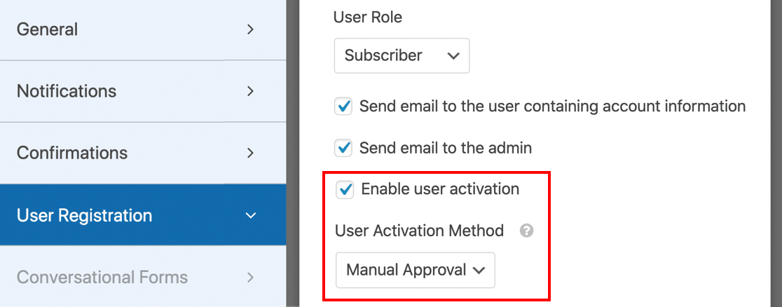 Turn on user approval to stop spam registrations in WordPress