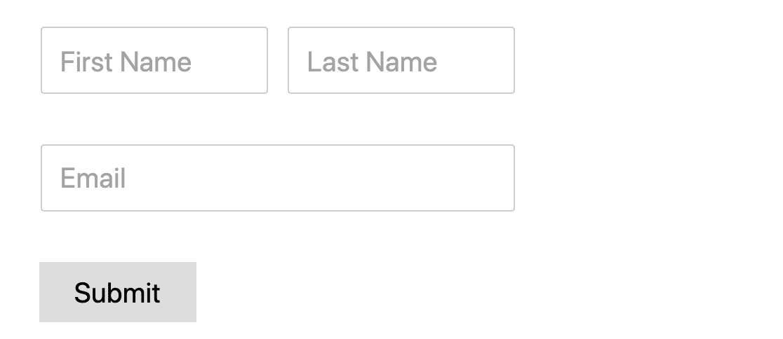 Form with placeholder fields